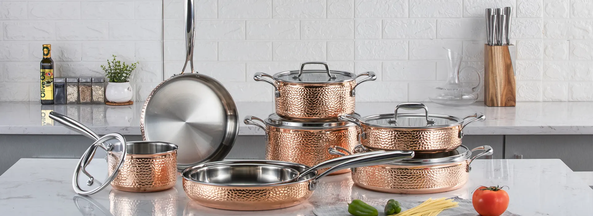 Bộ đồ nấu nướng bằng thép không gỉ mạ vàng