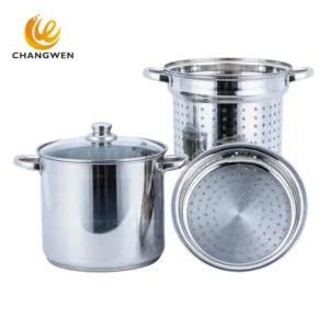 3-in-1 Stainless Steel Steamer Set with Basket & Lid