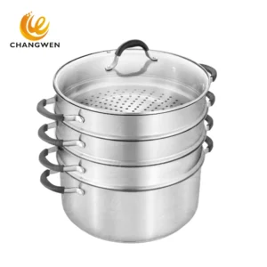 Rust-Proof Stainless Steel Steamer - Stay-Cool Riveted Handle