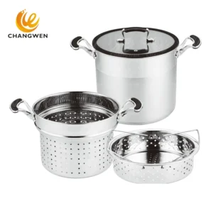 24cm Stainless Steel Steamer Set with Basket & Stockpot