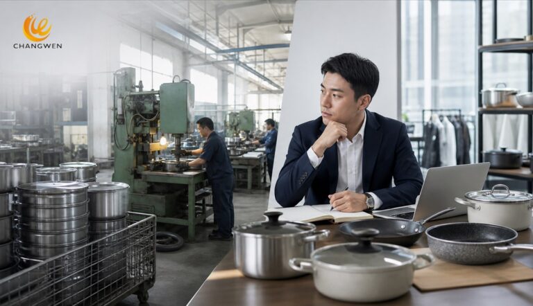 Cookware manufacturer versus trading company sourcing comparison