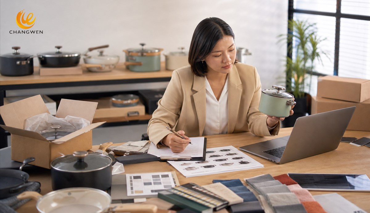 Trading company coordinating cookware suppliers packaging and logistics