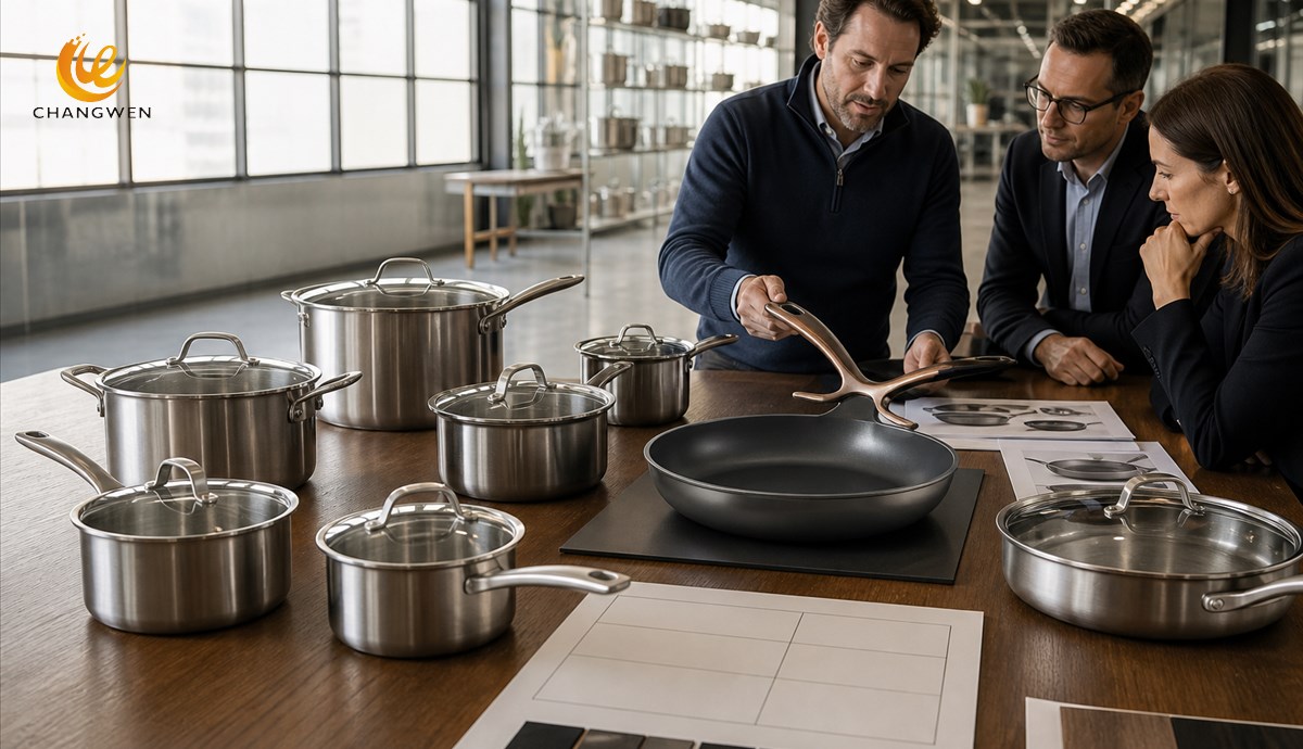 Cookware assortment combining proven ODM platforms with a custom OEM hero product